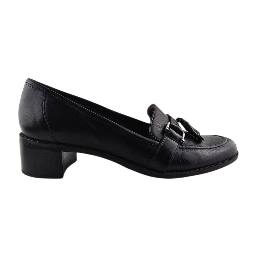 Naturalizer Sunbury Women's Black Leather Penny Loafer Shoes Block Heel Size 7M